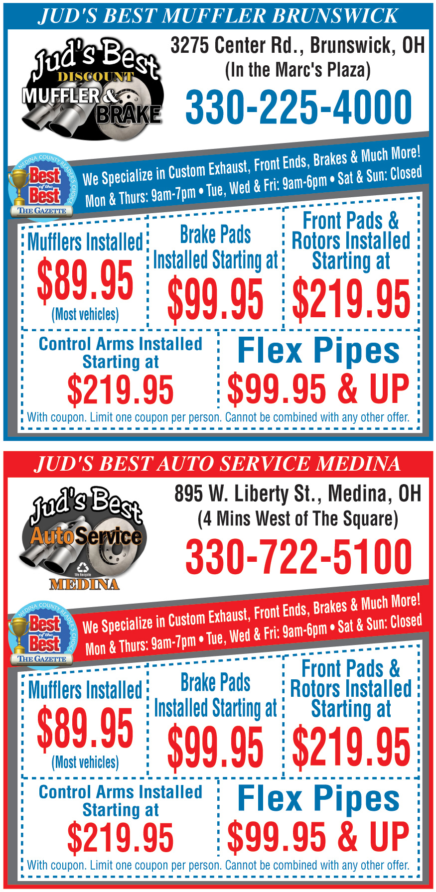 JUDS BEST DISCOUNT MUFFLE