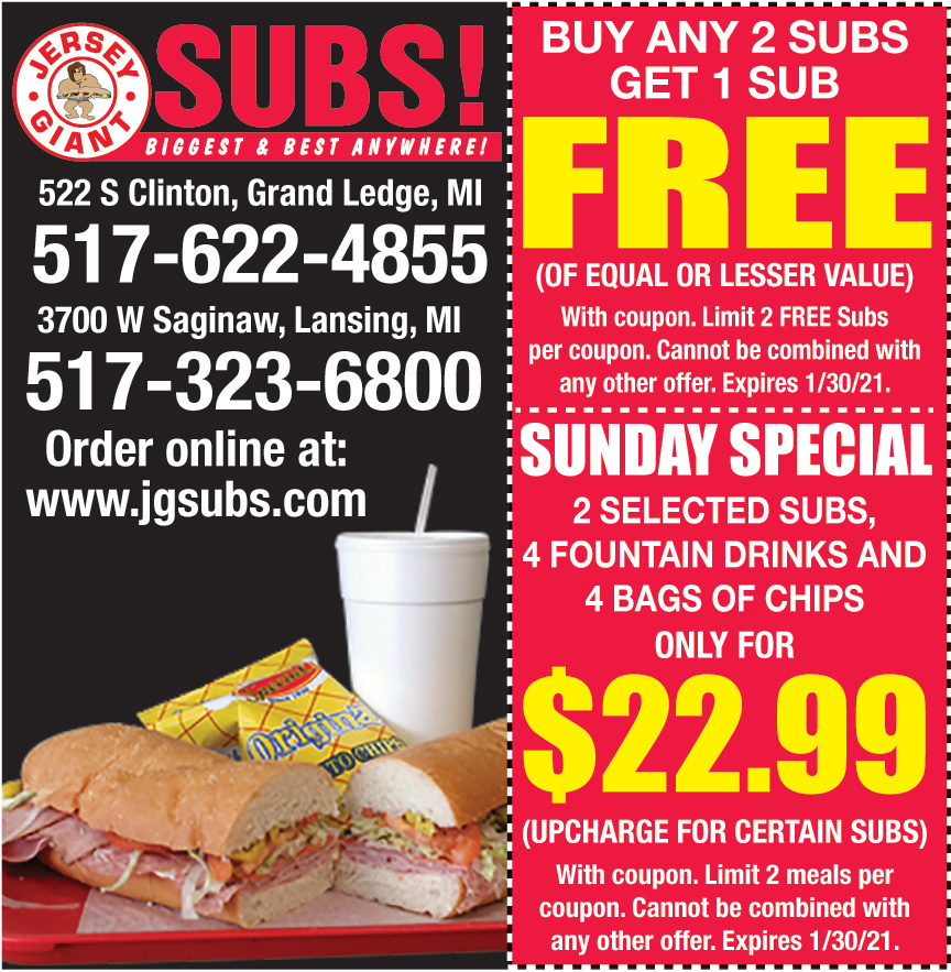 BUY ANY 2 SUBS GET 1 SUB FREE OF EQUAL OR LESSER VALUE Online