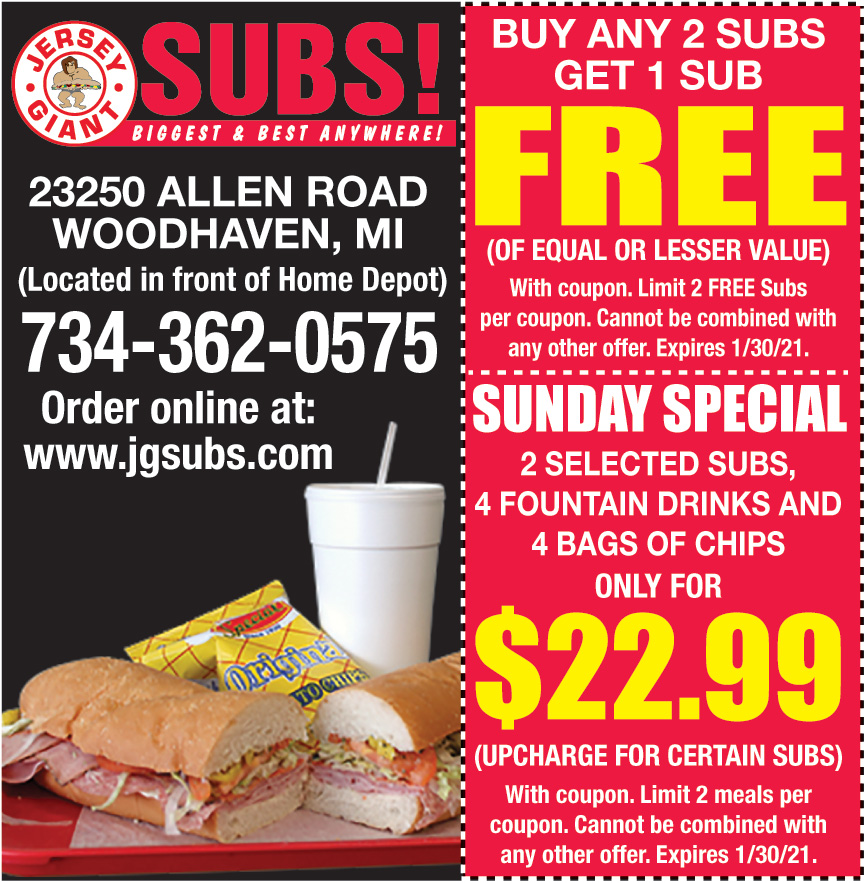 BUY ANY 2 SUBS GET 1 SUB FREE OF EQUAL OR LESSER VALUE Online
