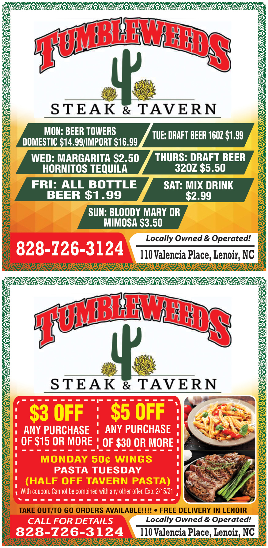 TUMBLE WEEDS STEAK