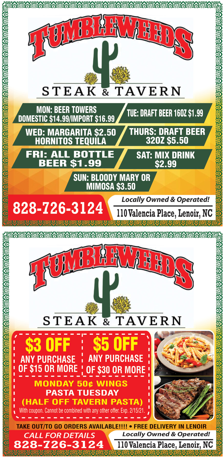 TUMBLE WEEDS STEAK