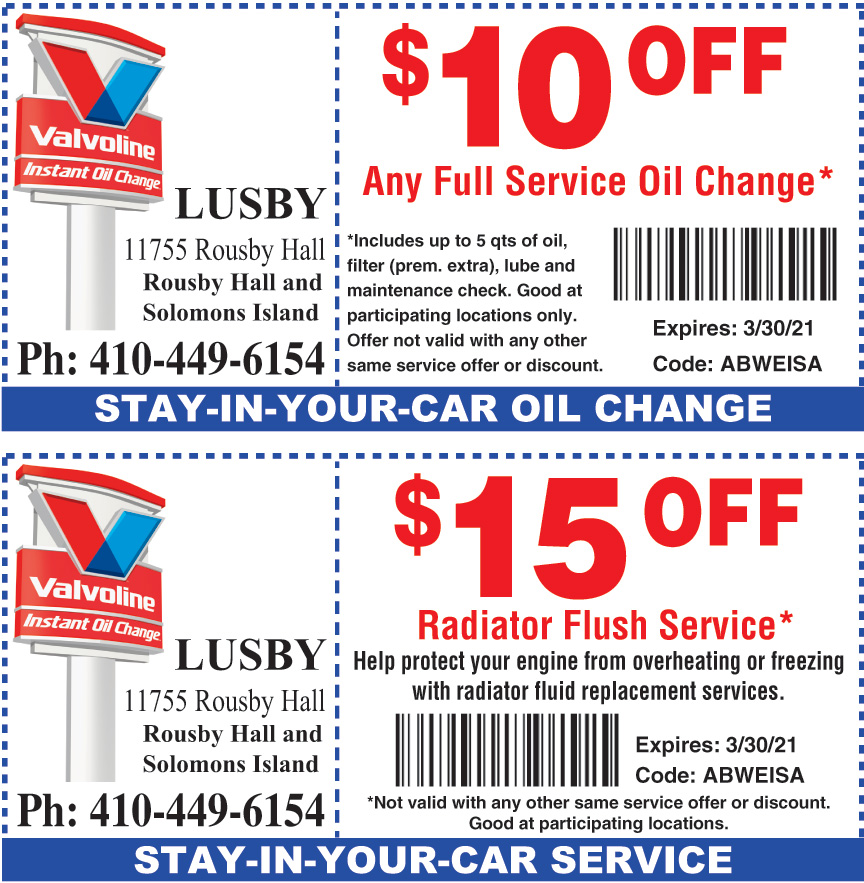 $10 OFF ON ANY FULL SERVICE OIL CHANGE Online Printable Coupons: USA