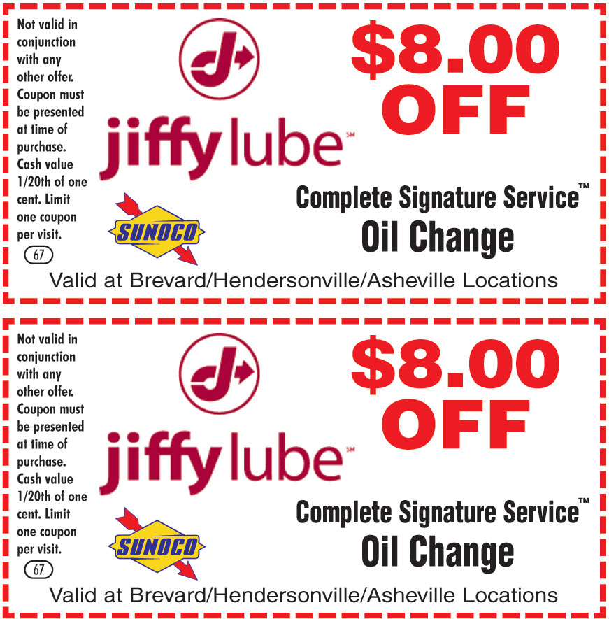 coupons for jiffy lube service