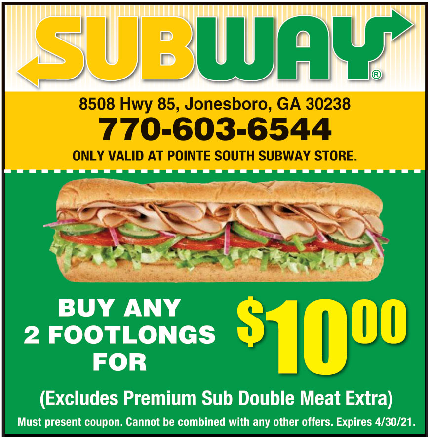 BUY ANY 2 FOOTLONGS FOR $10 00 Online Printable Coupons: USA Local