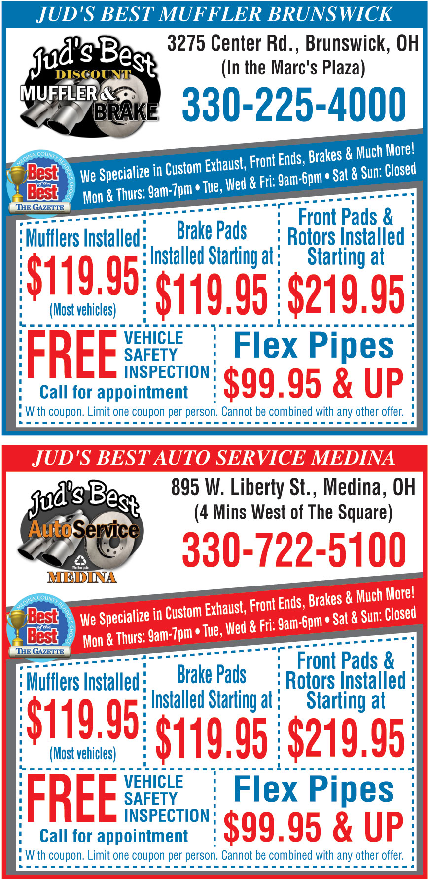 JUDS BEST DISCOUNT MUFFLE