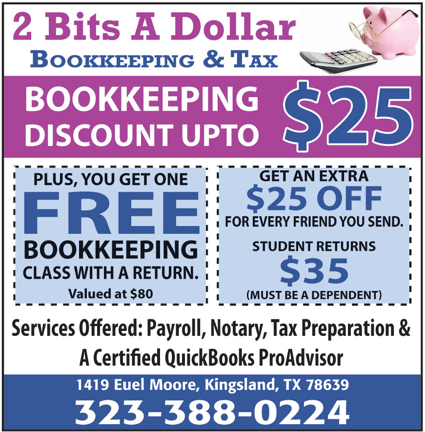 2 BITS A DOLLAR BOOKKEEP