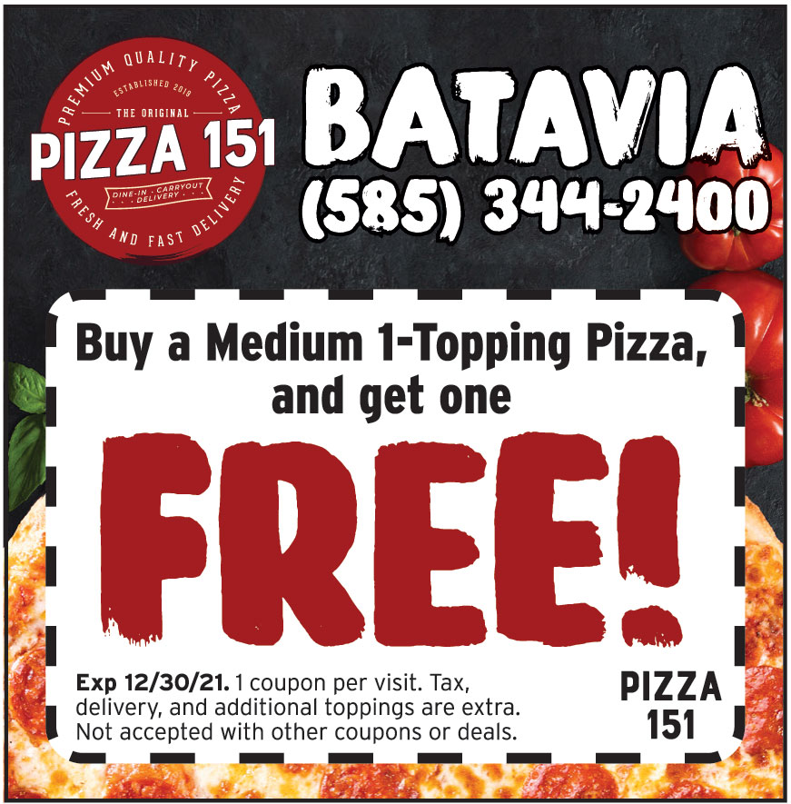 BUY A MEDIUM 1 TOPPING PIZZA AND GET ONE FREE | Online Printable