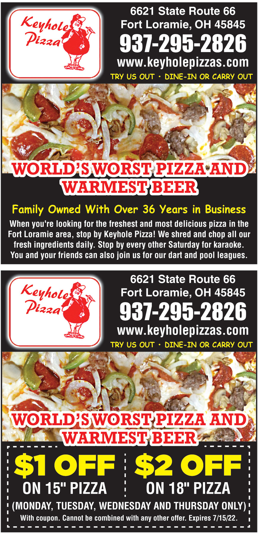 KEYHOLE PIZZA