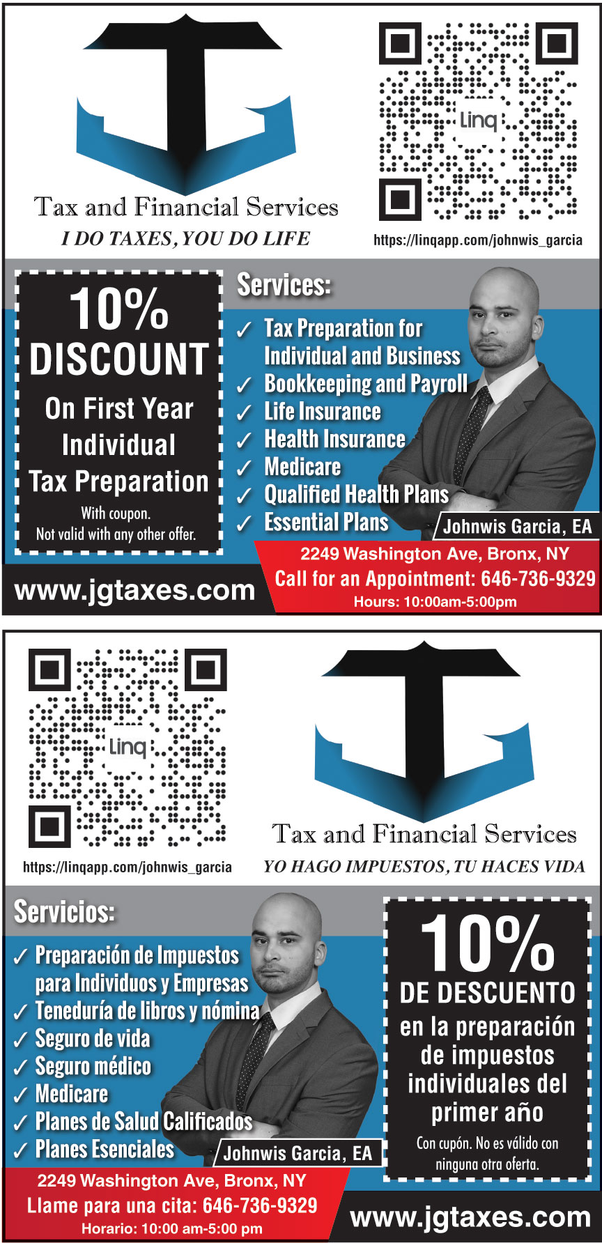JG TAX AND FINANCIAL