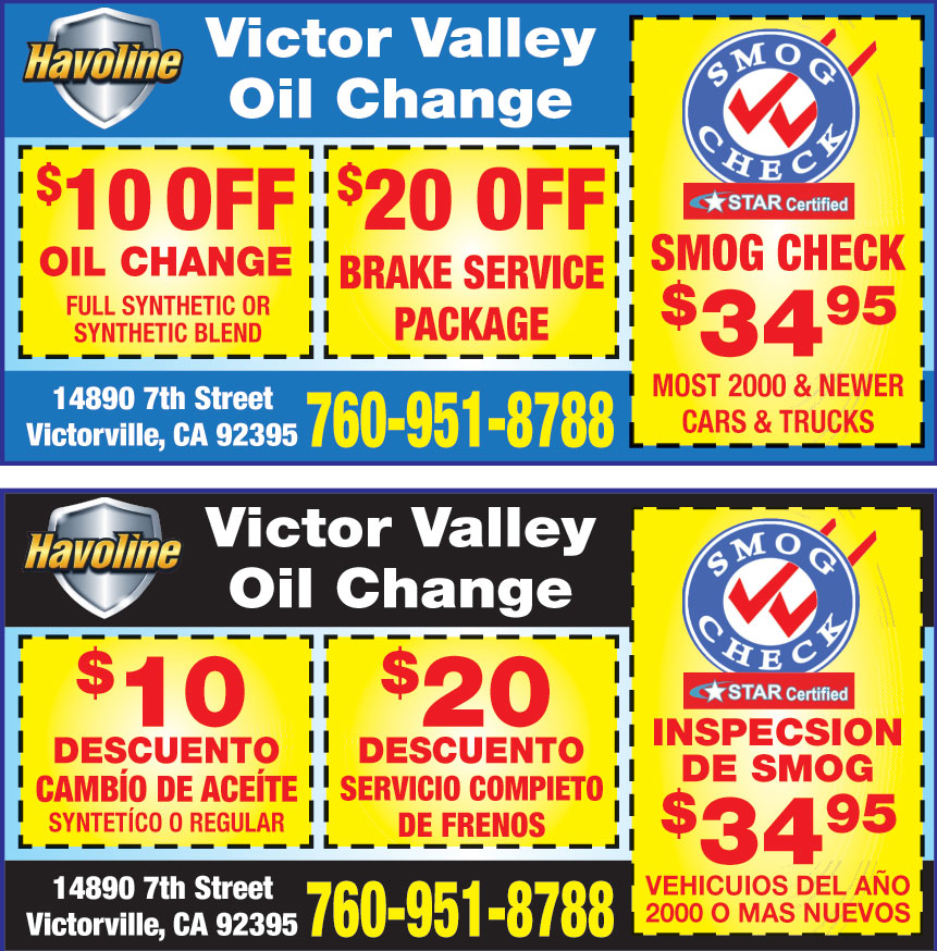 VICTOR VALLEY OIL CHANGE