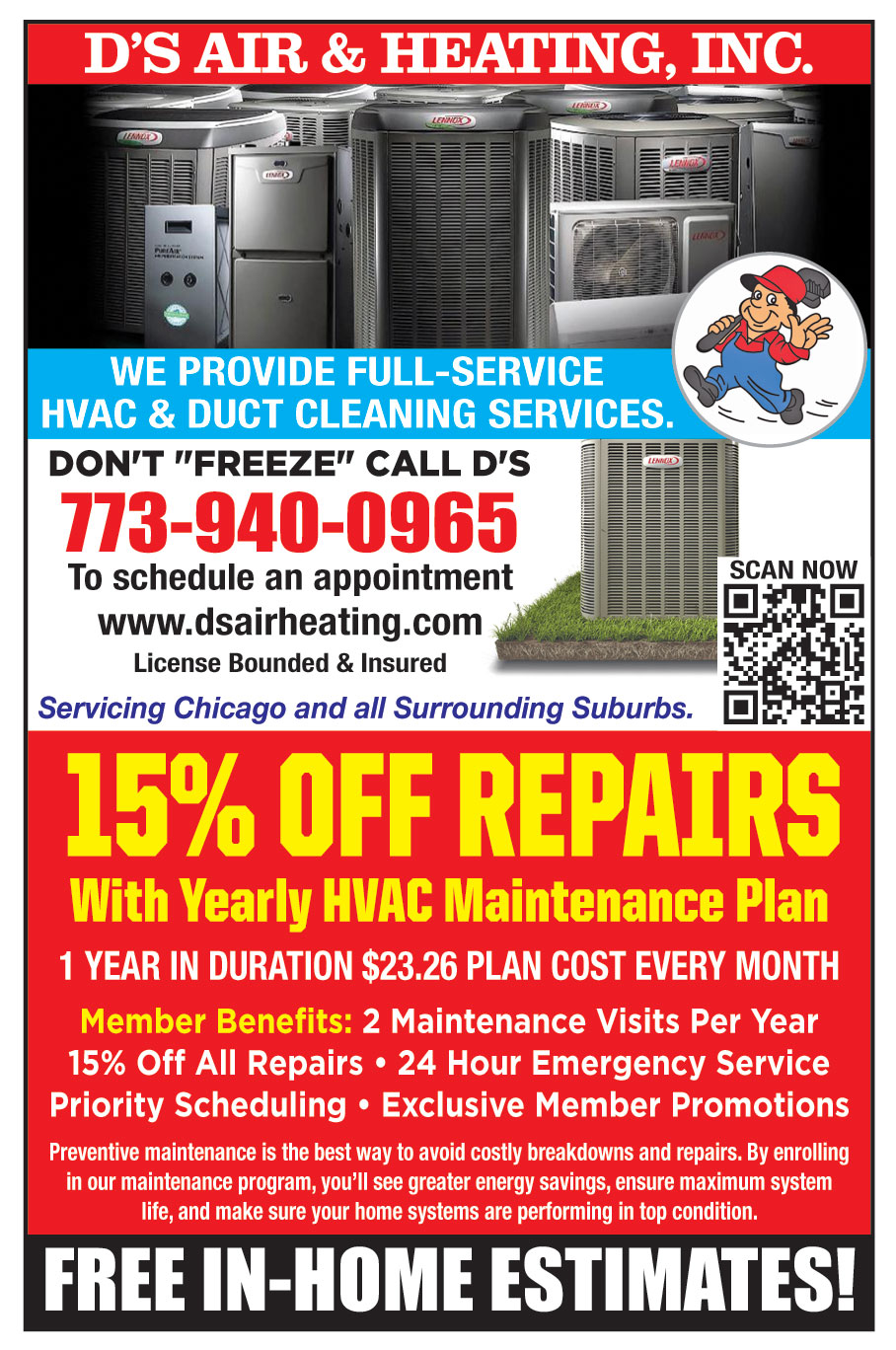 DS AIR AND HEATING INC