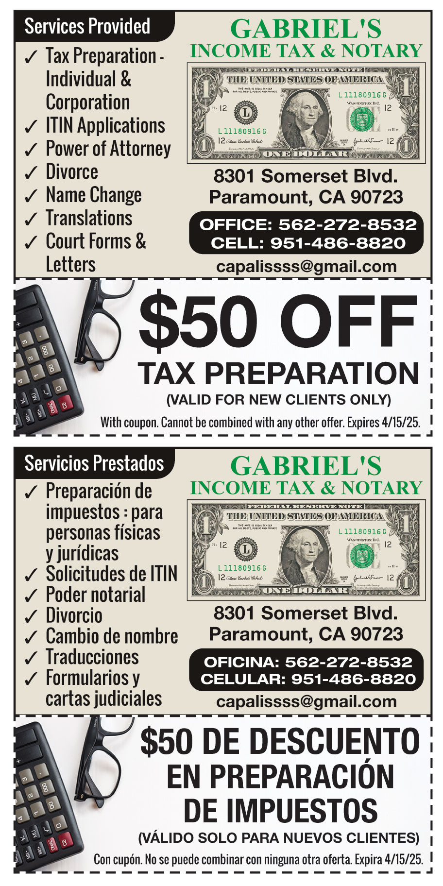 GABRIELS INCOME TAX AND N