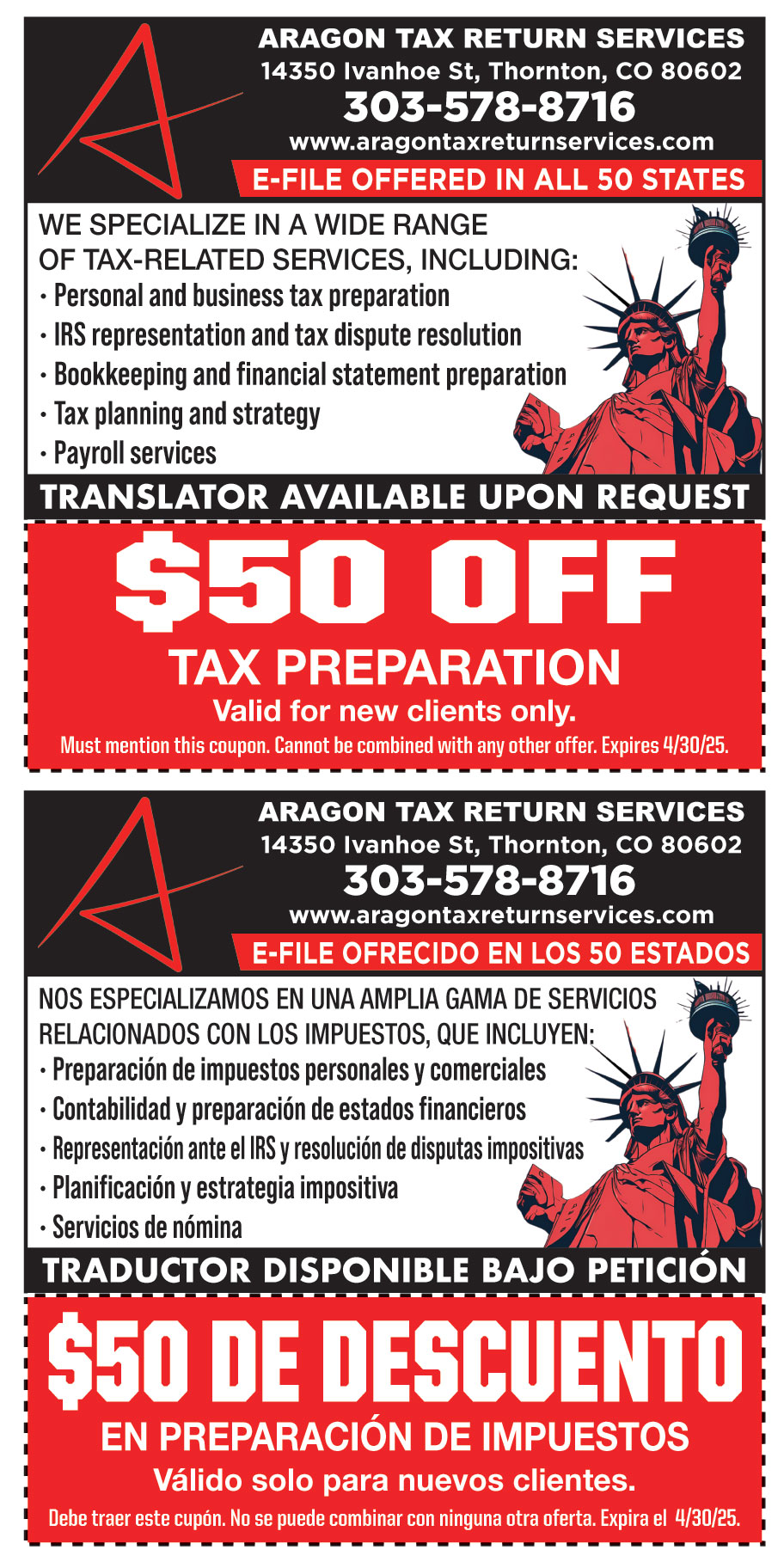 ARAGON TAX RETURN SERVICE