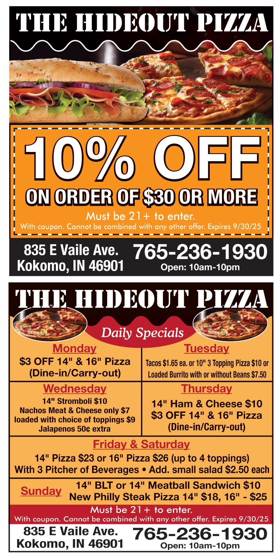 THE HIDE OUT PIZZA