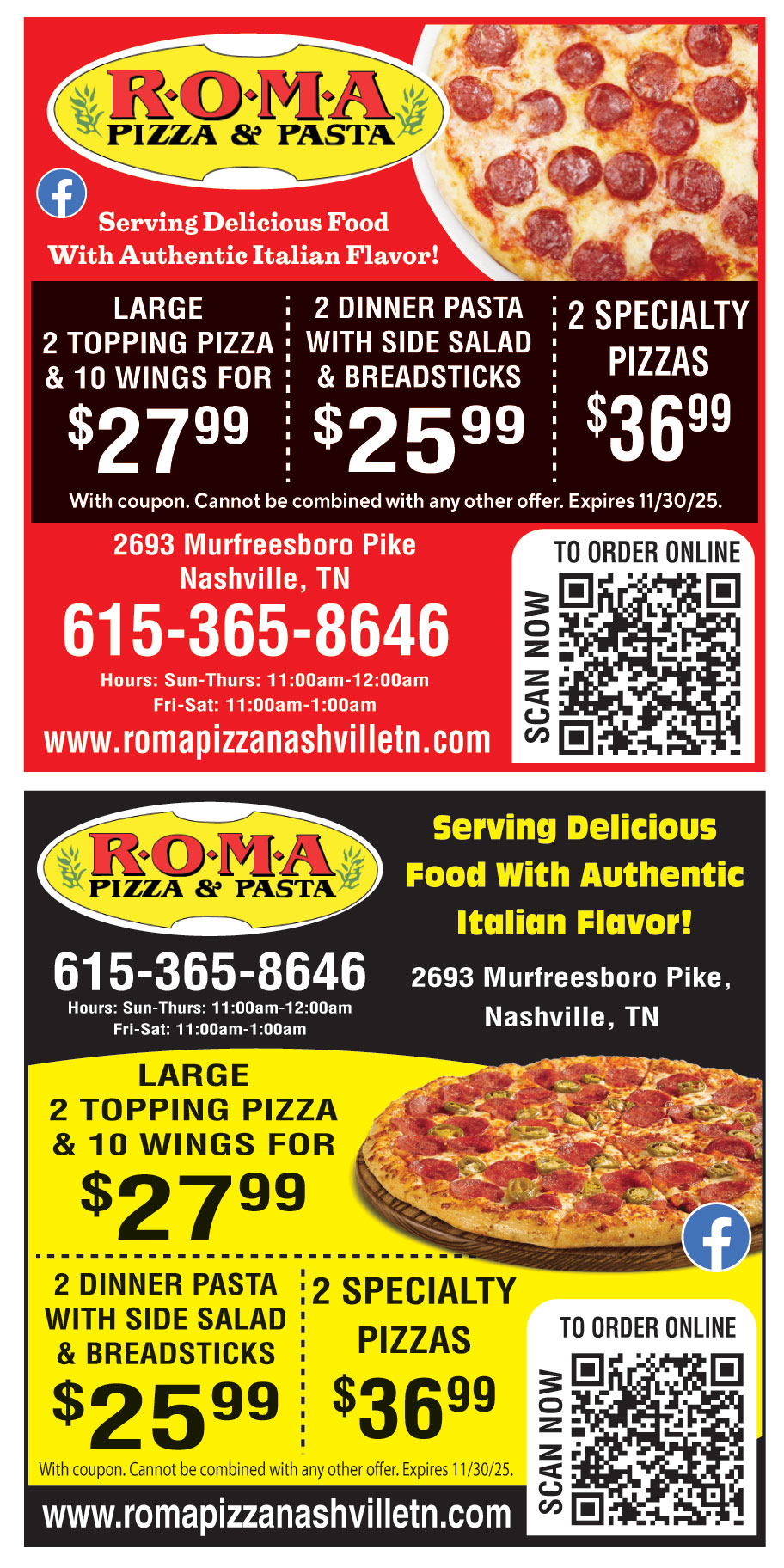 ROMA PIZZA AND PASTA