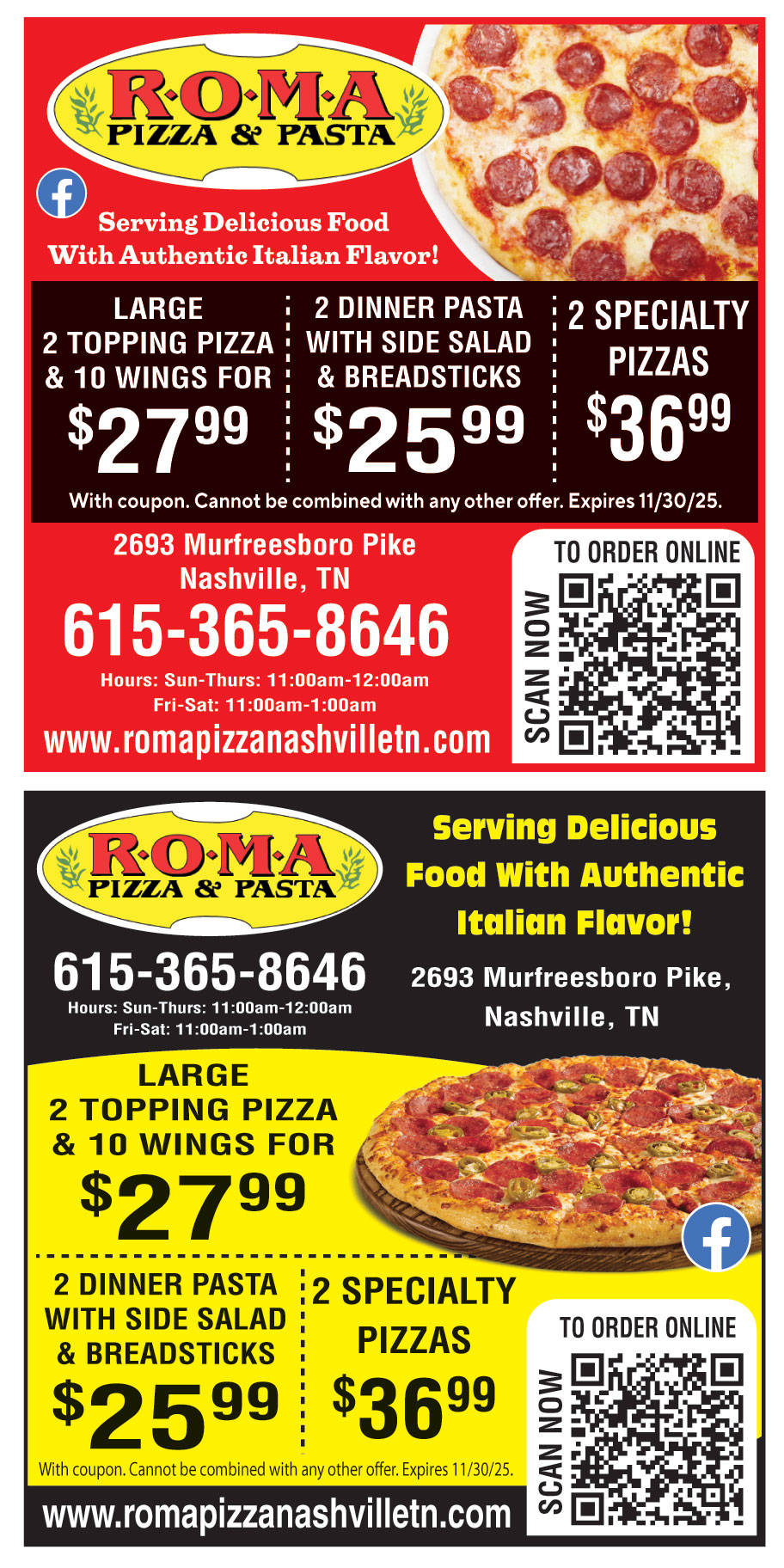 ROMA PIZZA AND PASTA