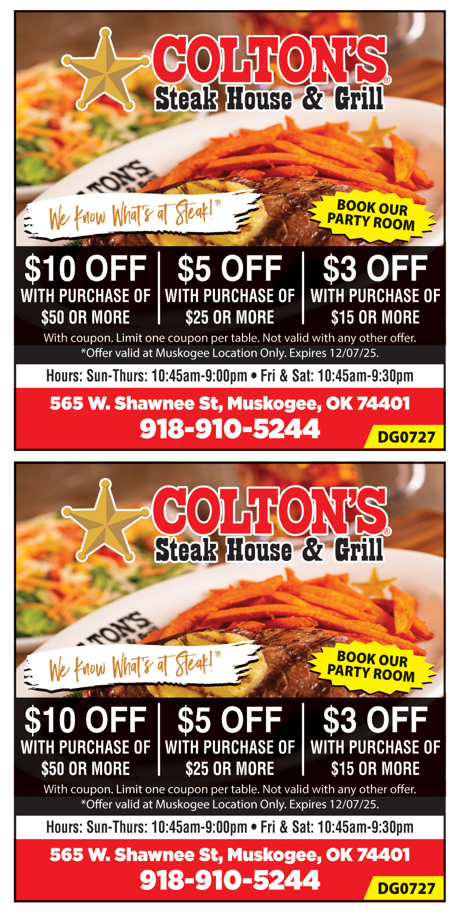 COLTONS STEAK HOUSE AND G