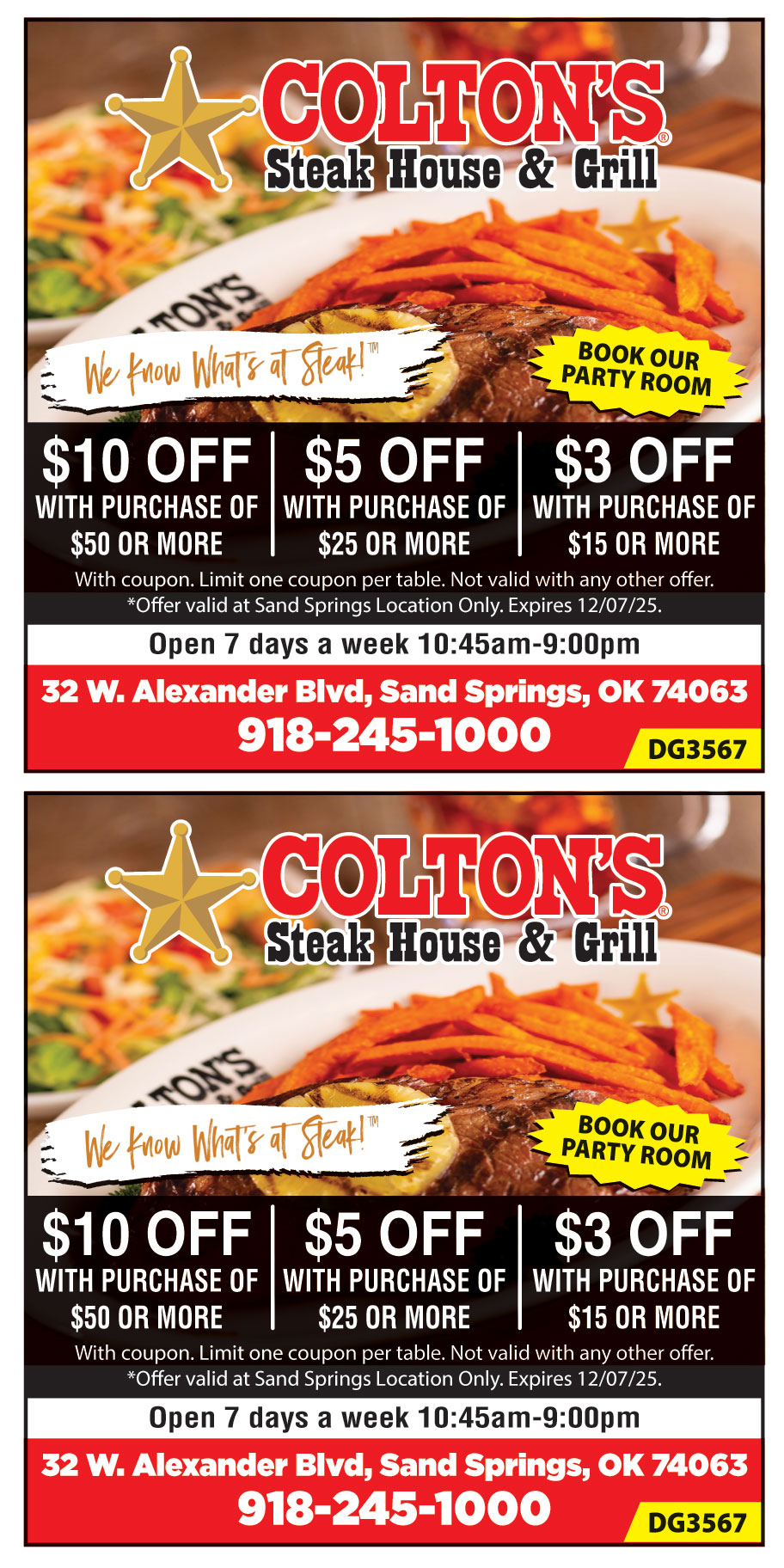 COLTONS STEAK HOUSE AND G