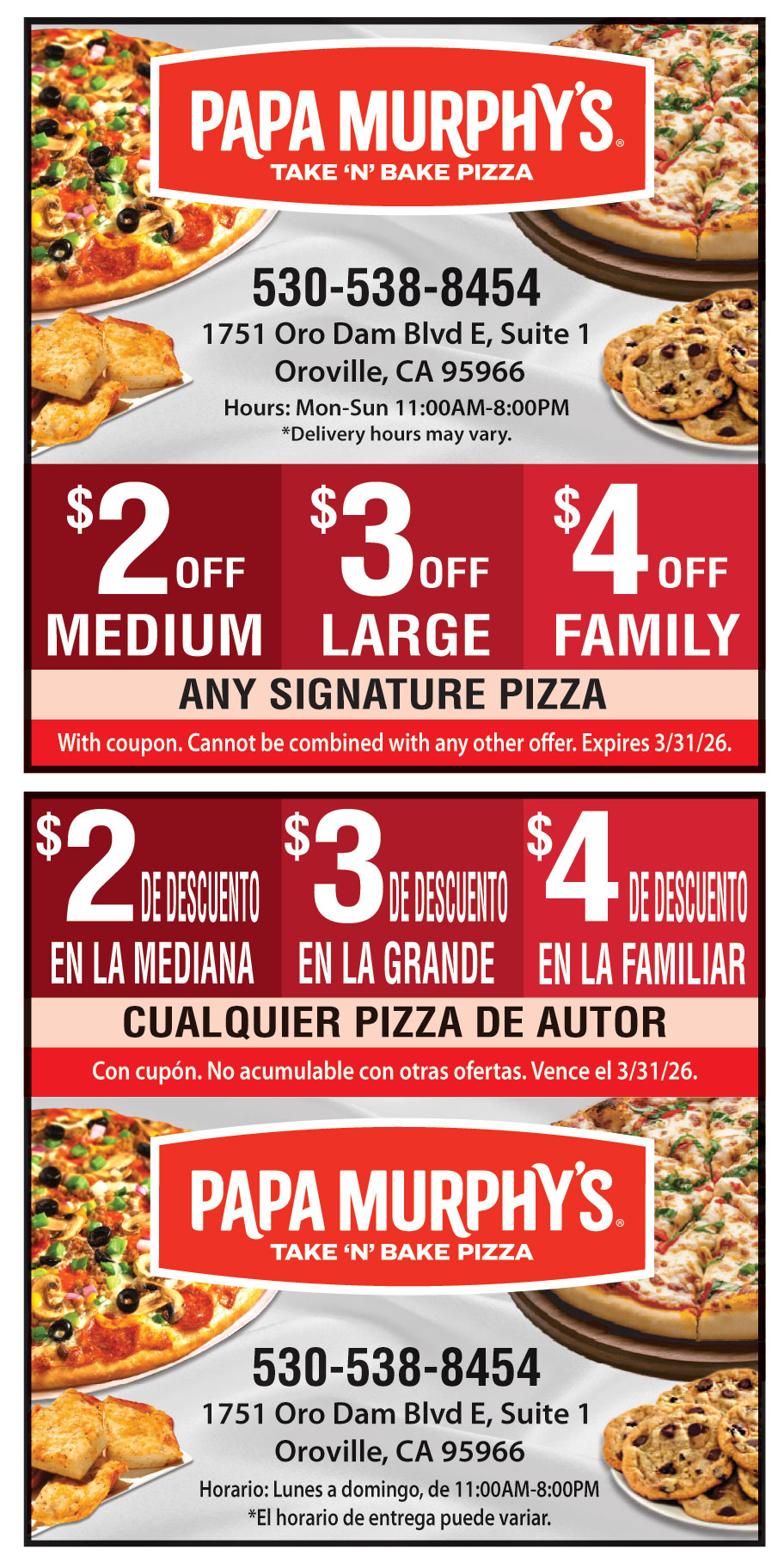 PAPA MURPHYS TAKE N BAKE