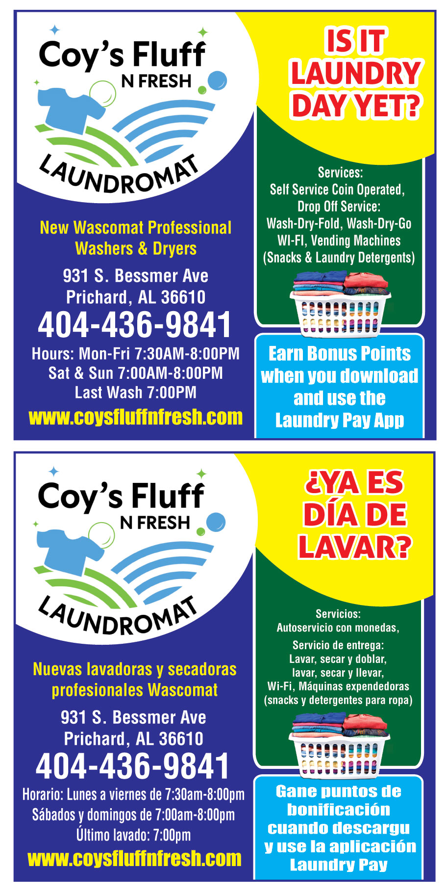 COYS FLUFF N FRESH LAUNDR