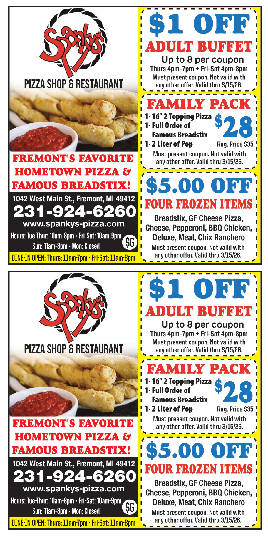 SPANKYS PIZZA AND RESTAUR