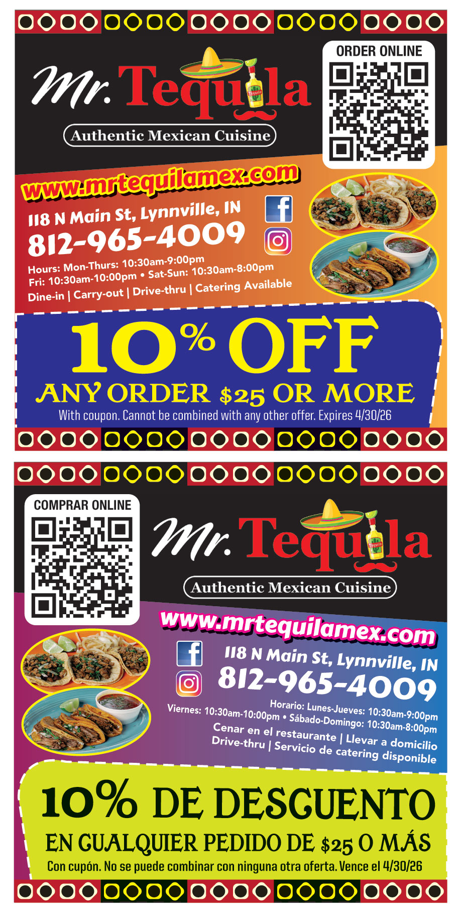 10% OFF ON ANY ORDER $25 OR MORE