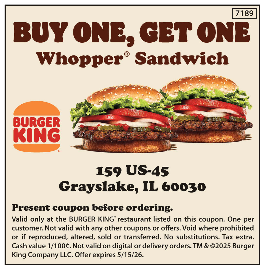 BUY ONE, GET ONE WHOPPER SANDWICH