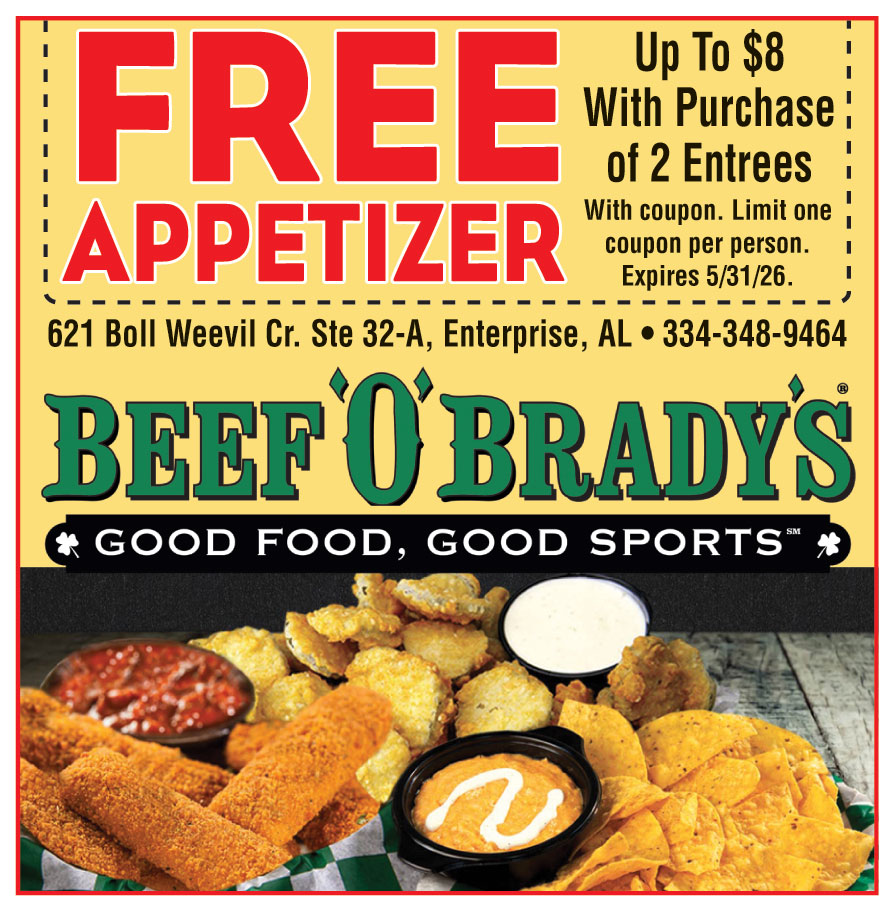 FREE APPETIZER UP TO $8 WITH PURCHASE OF 2 ENTREES