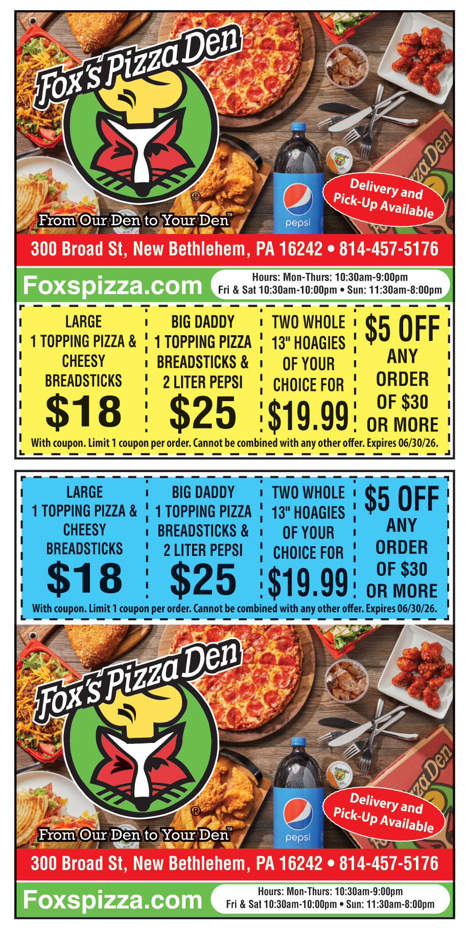 $5 OFF ON ANY ORDER OF $30 OR MORE