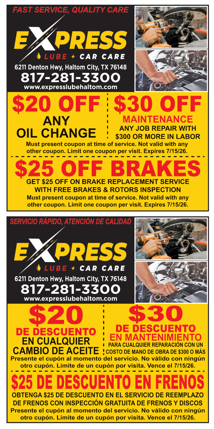 EXPRESS LUBE AND CAR CARE