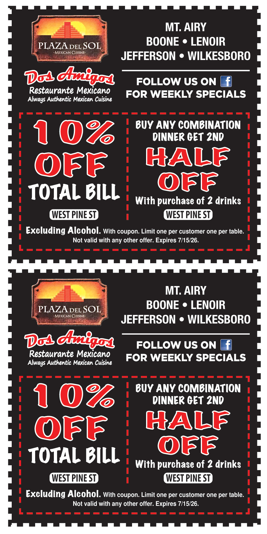 10% OFF ON TOTAL BILL