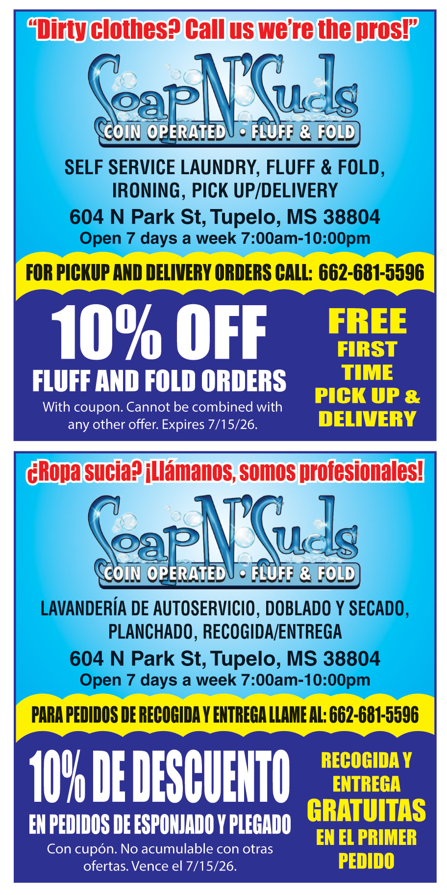 10% OFF ON FLUFF AND FOLD ORDERS