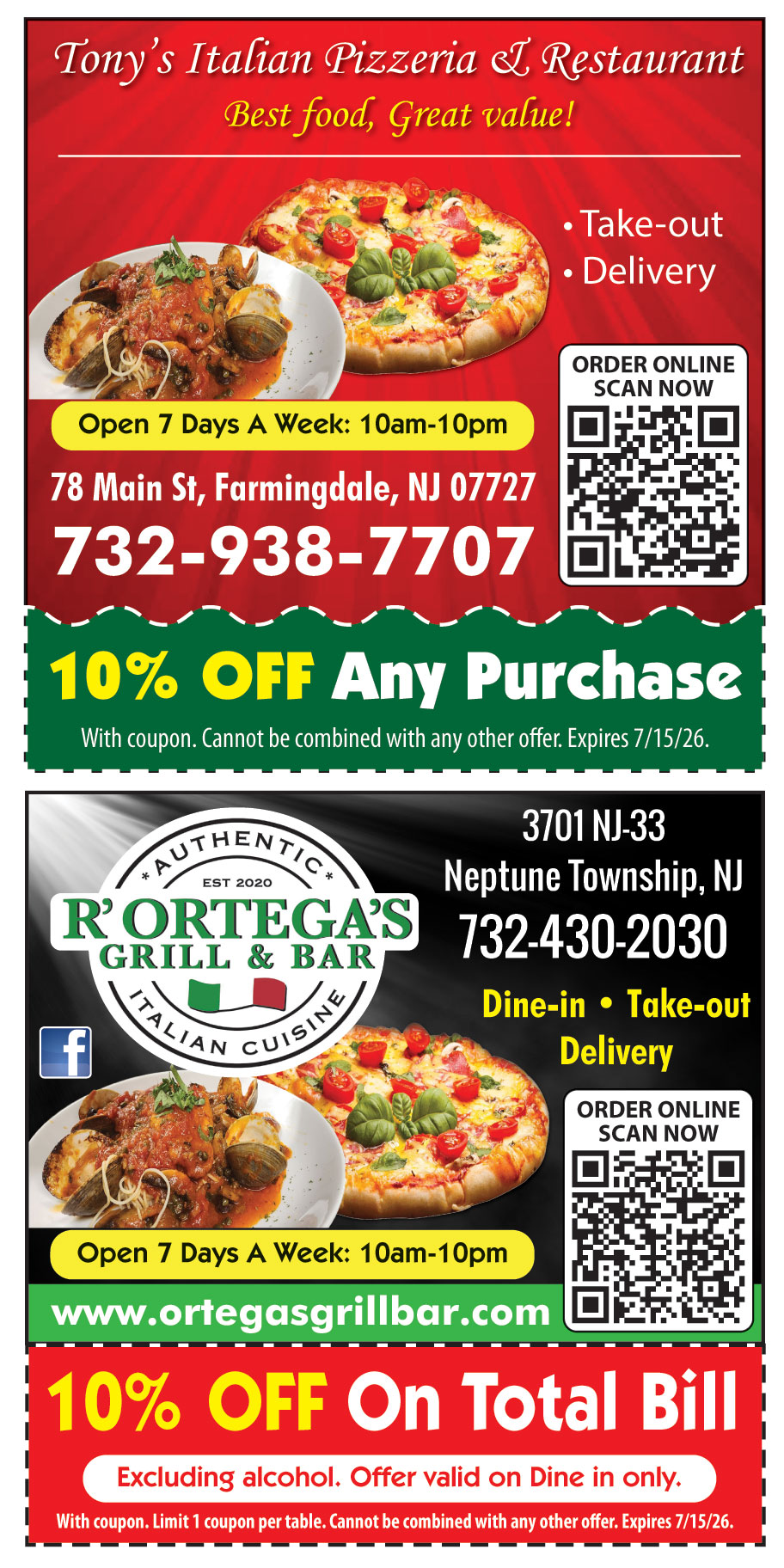 TONYS ITALIAN PIZZERIA AN