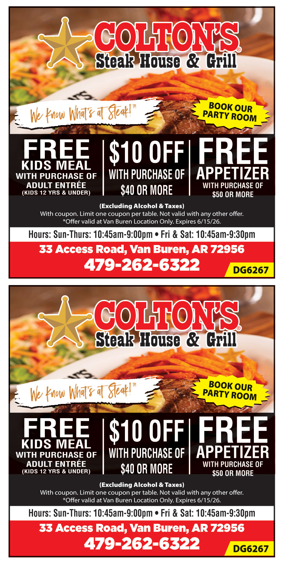 FREE APPETIZER WITH PURCHASE OF $50 OR MORE