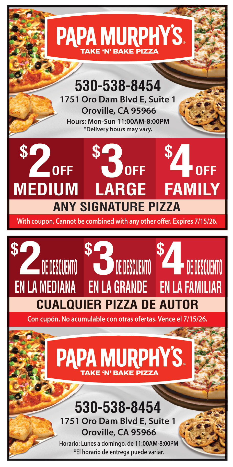 PAPA MURPHYS TAKE N BAKE