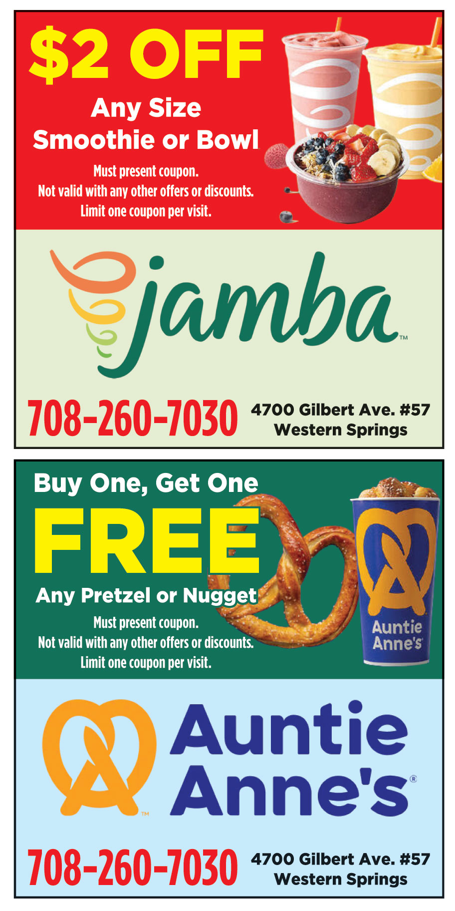 AUNTIE ANNES AND JAMBA