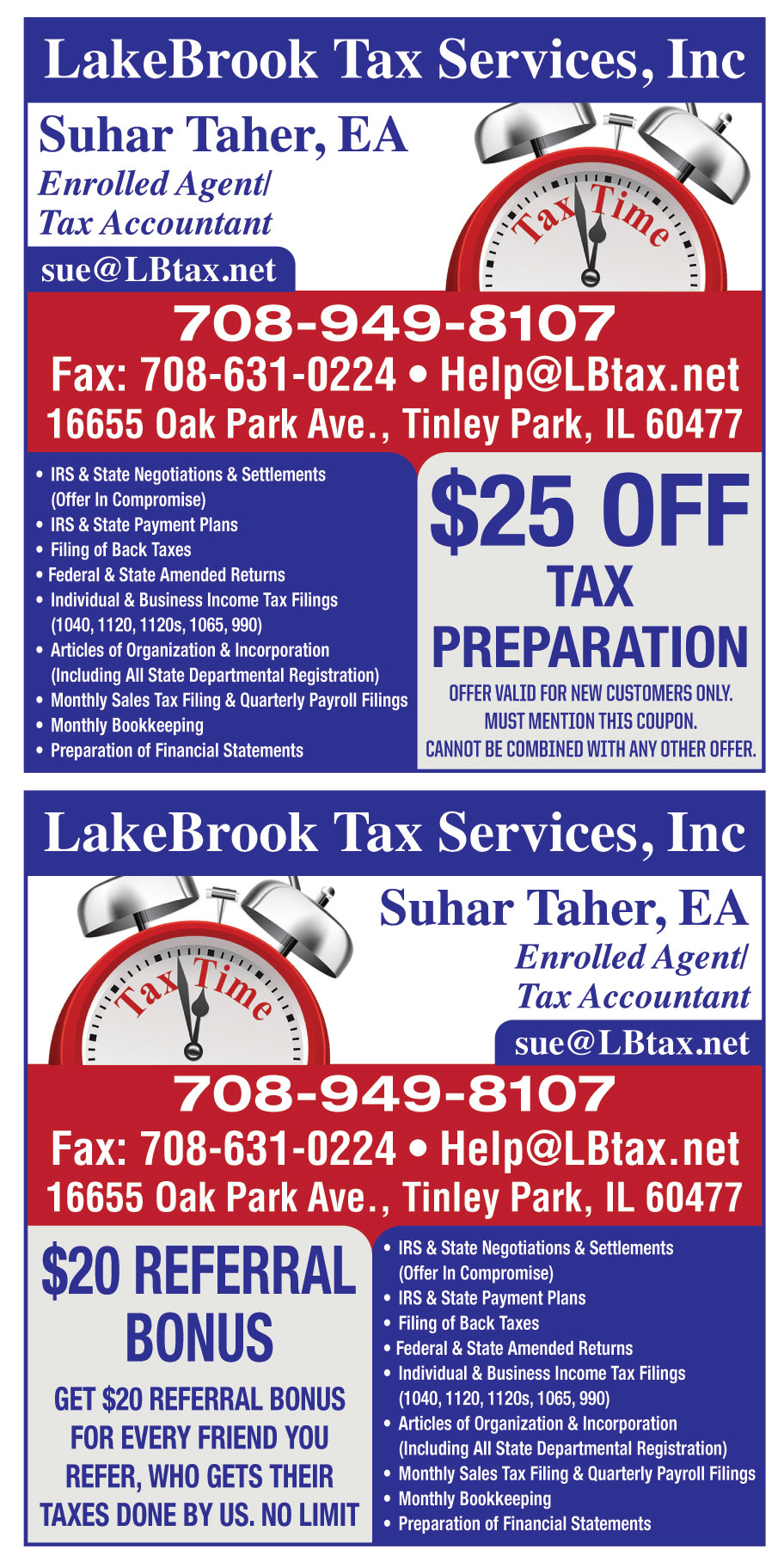 LAKEBROOK TAX