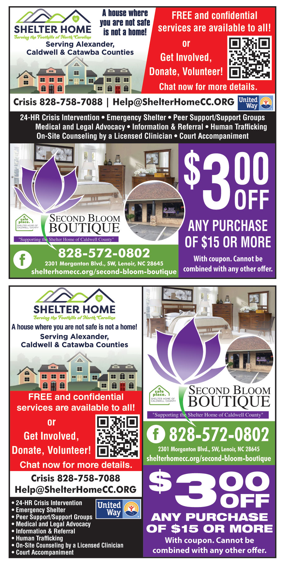 $3.00 OFF ON ANY PURCHASE OF $15 OR MORE