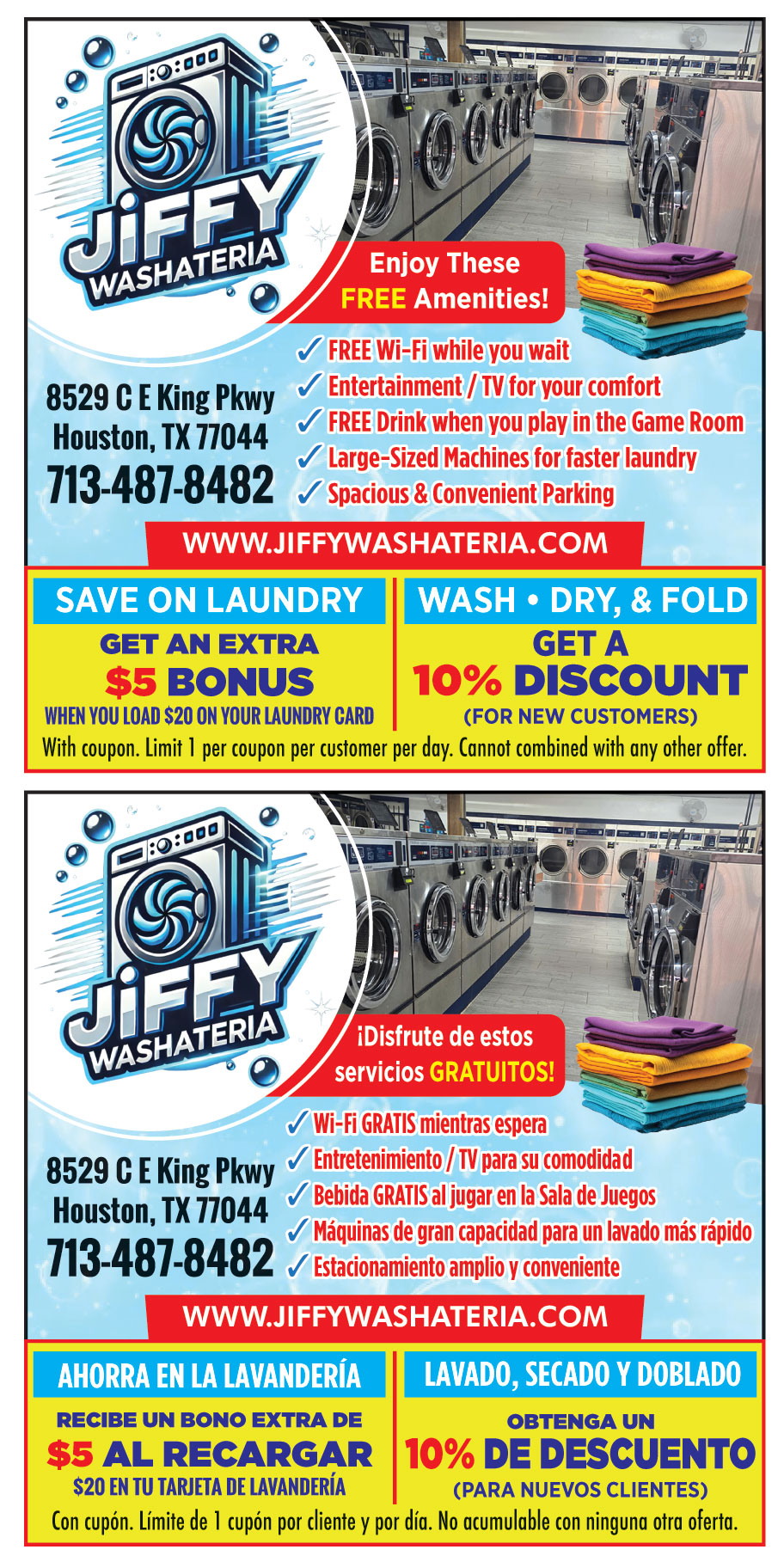 WASH, DRY, & FOLD GET A 10% DISCOUNT