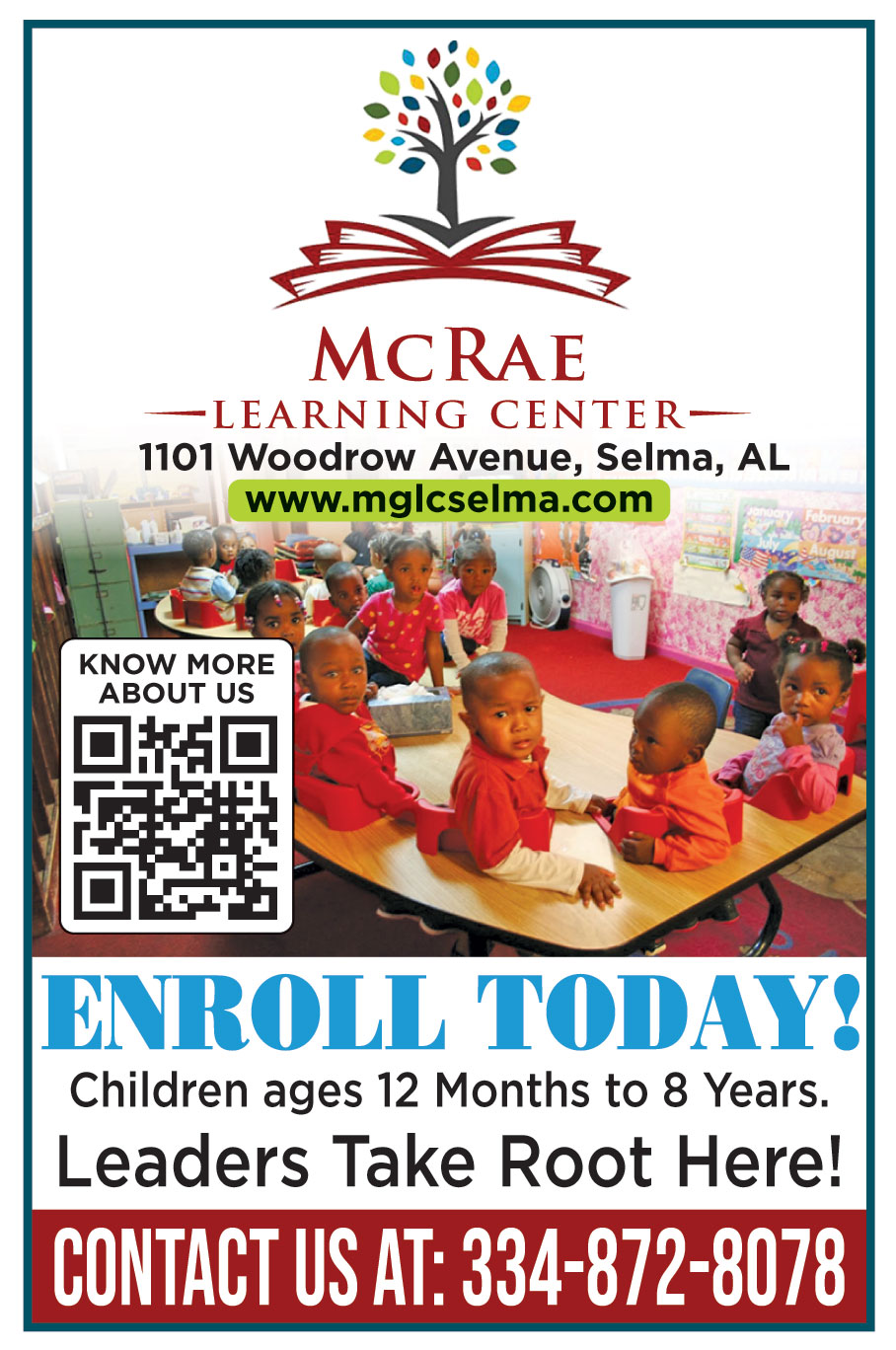 ENROLL TODAY CHILDREN AGES 12 MONTHS TO 8 YEARS