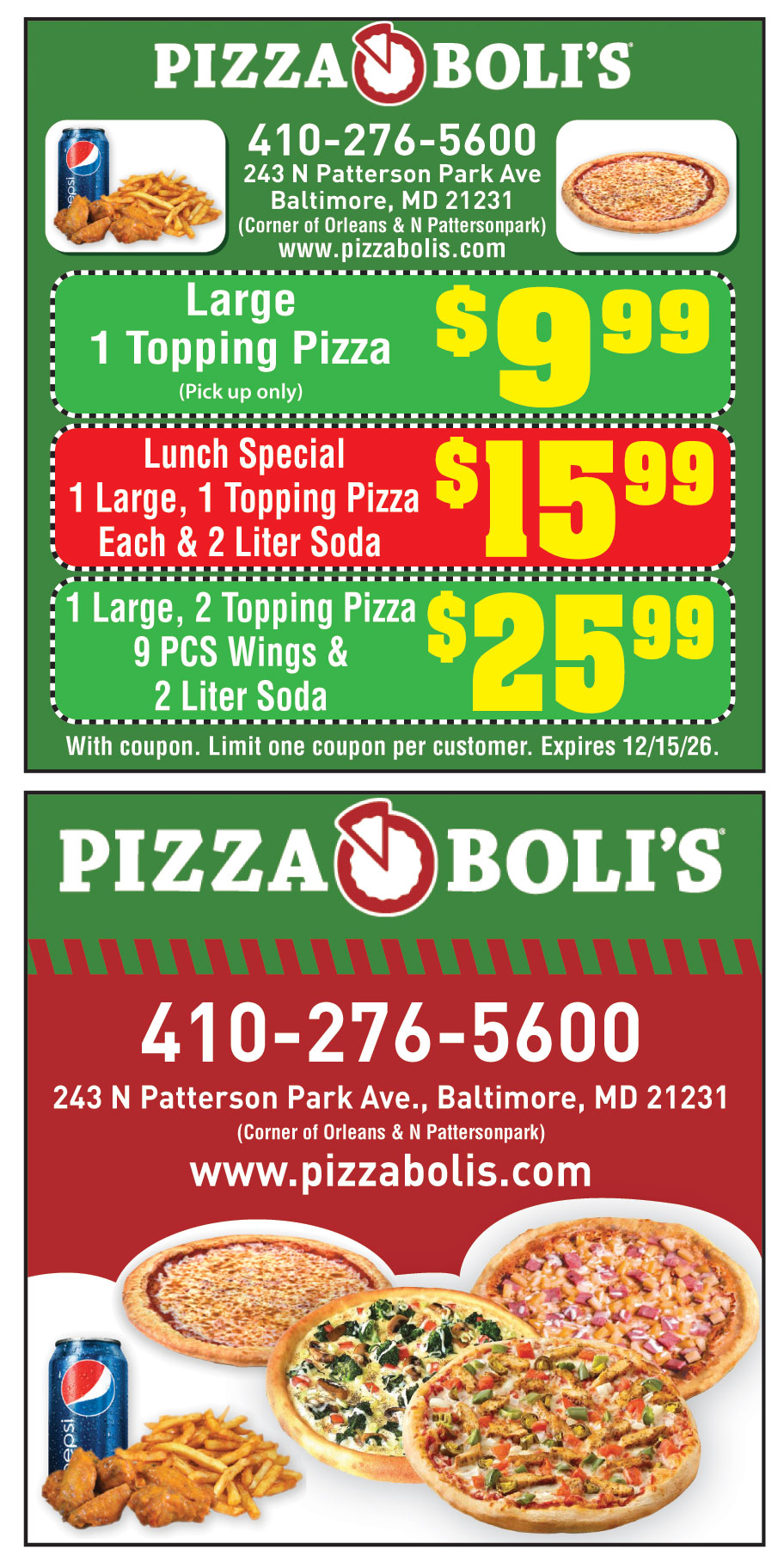 PIZZA BOLIS