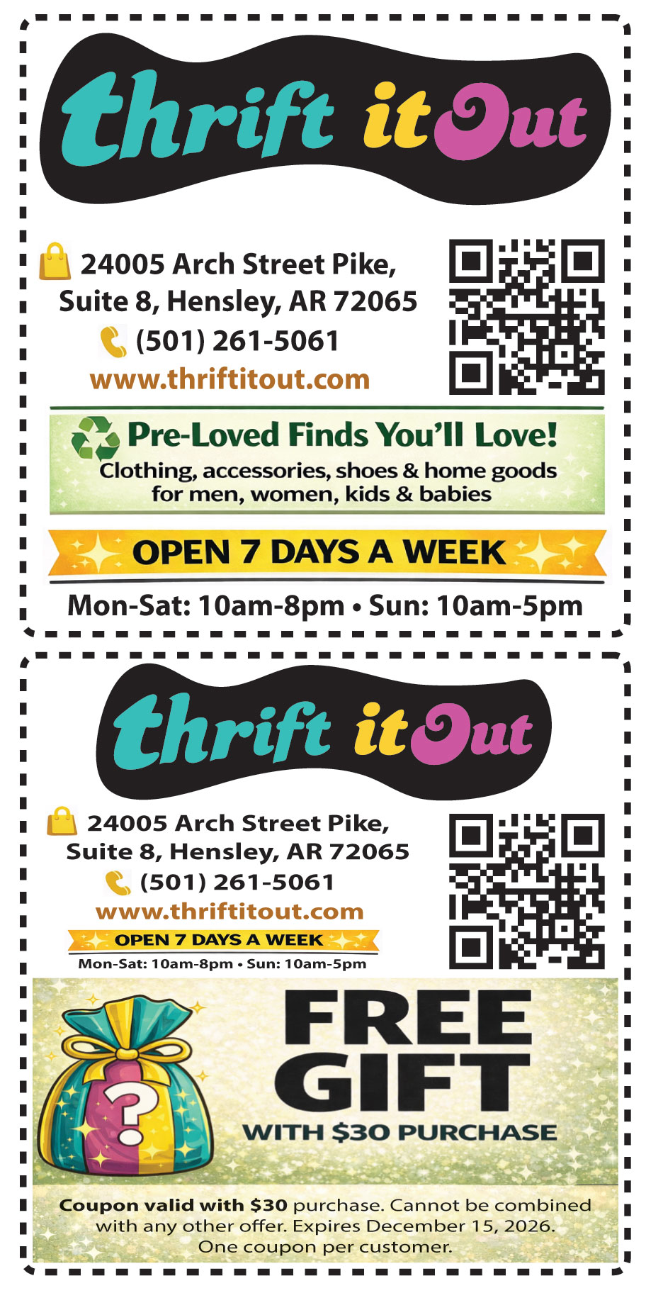 THRIFT IT OUT