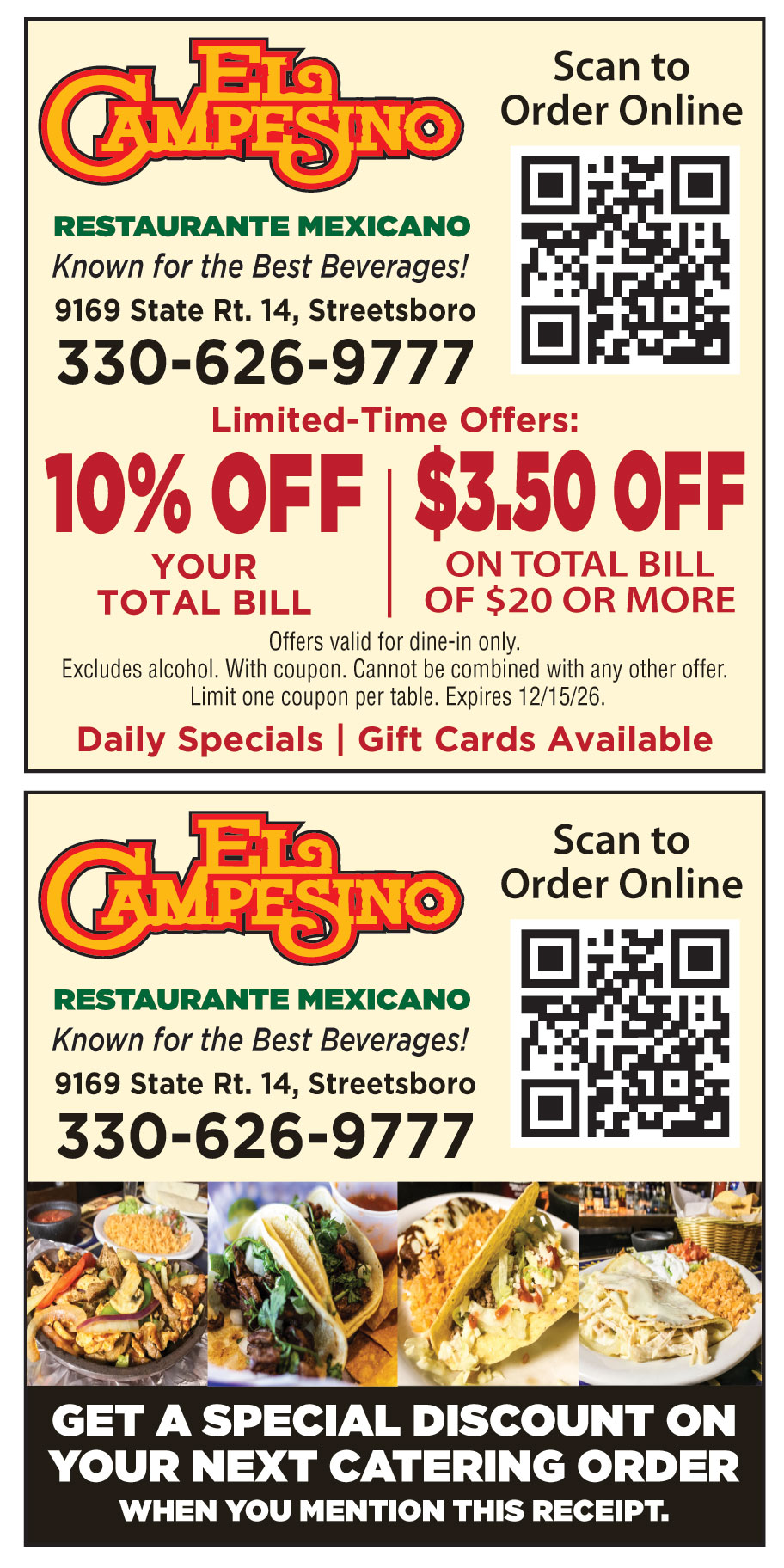 10% OFF ON YOUR TOTAL BILL