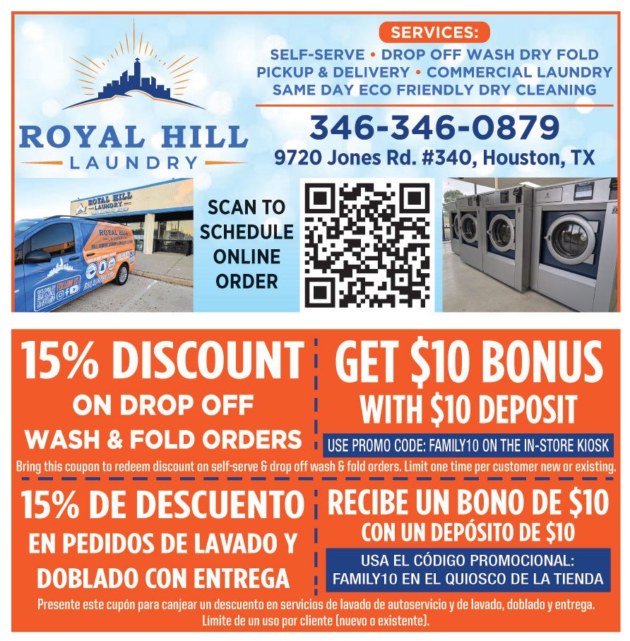 15% DISCOUNT ON DROP OFF WASH & FOLD ORDERS