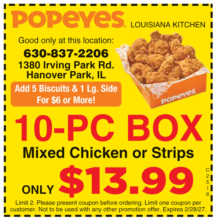 10-PC BOX MIXED CHICKEN OR STRIPS ONLY $13.99