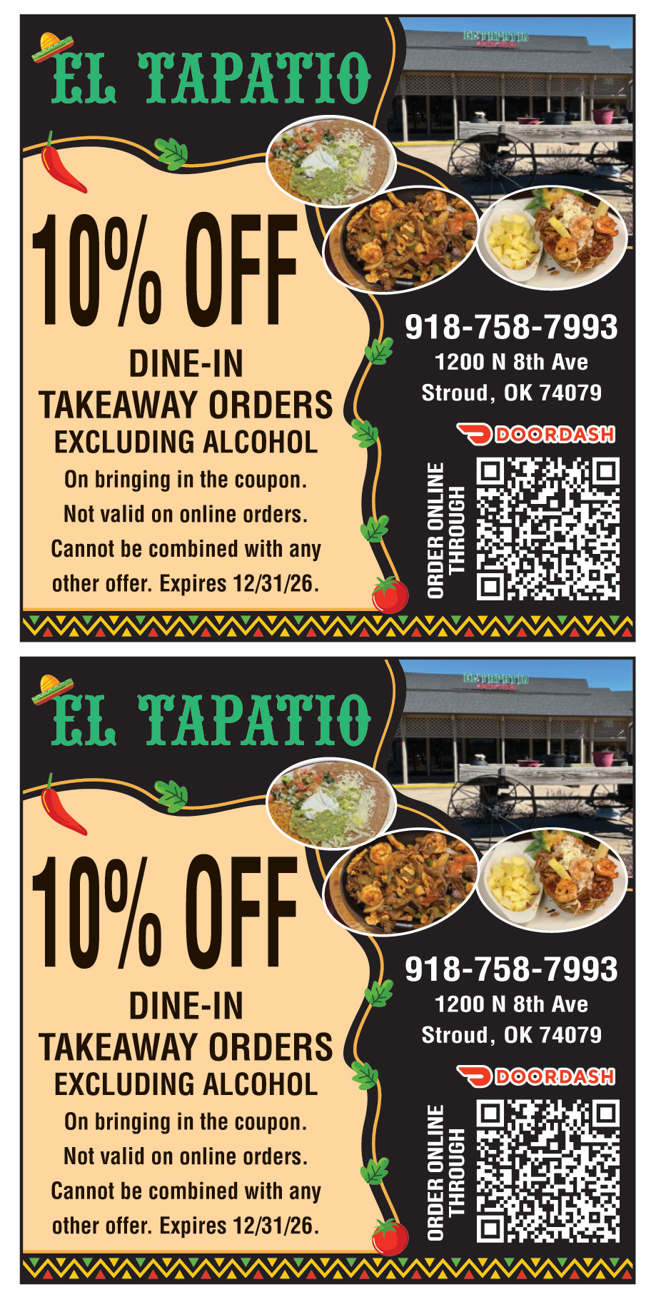 10% OFF DINE-IN TAKEAWAY ORDERS