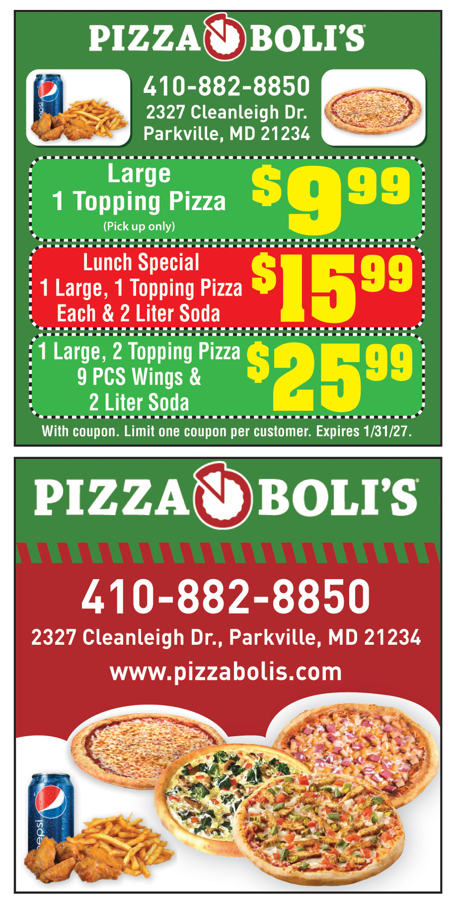 PIZZA BOLIS