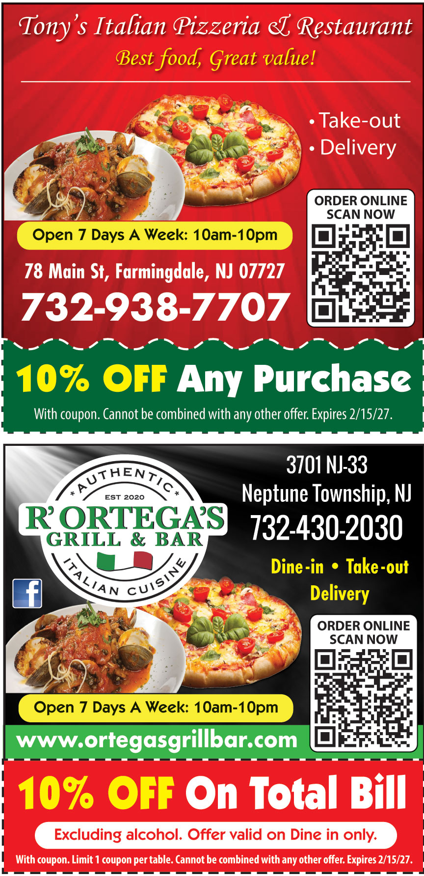 TONYS ITALIAN PIZZERIA AN