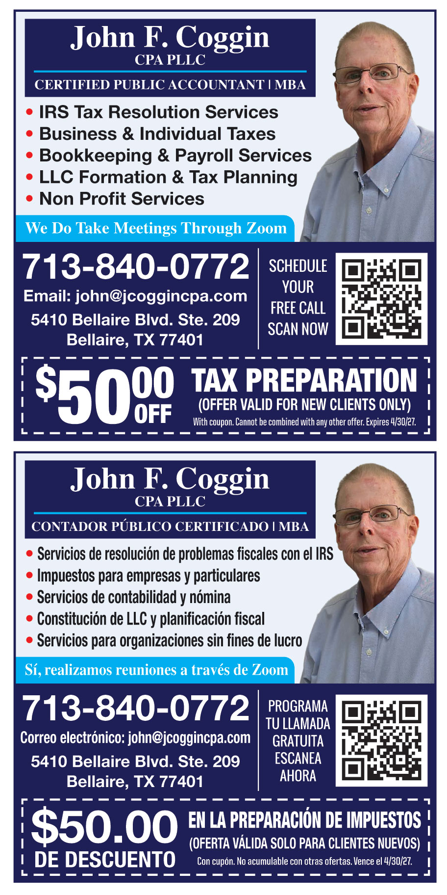 JOHN F COGGIN CPA PLLC